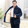 睡衣男士冬季加厚加绒珊瑚绒三层夹棉保暖中老年爸爸家居服秋冬款 XXXL【165-200斤】三层加厚加绒