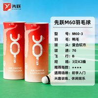 先跃羽毛球室内室外运动训练用球耐打不易打烂比赛稳定鸭毛球 【休闲娱乐】6只装