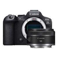 Canon 佳能 EOS R6 全画幅 微单相机 黑色 RF50mm F1.8 STM 定焦镜头 单头套机