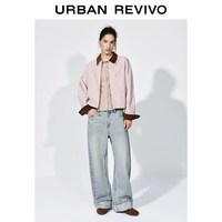 UR UR2026春季女装复古巴恩莱赛尔贴袋短款休闲外套UYY860001 粉紫 L