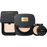 L'OREAL PARIS 巴黎欧莱雅 彩妆套装 (金致臻颜柔光无瑕气垫霜#W10 12g+恒放溢彩无瑕持妆粉饼#300 9g)