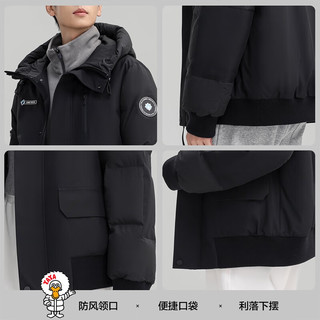 鸭鸭（YAYA）【紫钻系列】鸭鸭羽绒服男女同款2025年冬季短款鸭绒外套A 黑色 2XL (185/100A)