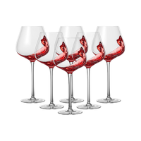 MUMU 水晶红酒杯套装高档家用勃艮第高脚杯子醒酒器酒具6支装