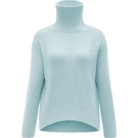 蕉内热皮503+++女士高领毛衣加厚加绒宽松打底慵懒风针织衫保暖秋冬款 绵冰蓝 S