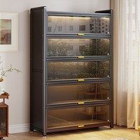 手办展示柜家用玻璃门陈列柜书柜谷子盲盒收纳柜铁皮模型娃柜痛柜