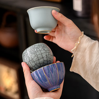 豪峰2026五大名窑茶杯整套茶具套装退休毕业季新年 1号【五大名窑茶杯】礼盒装