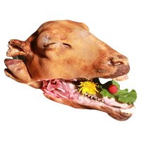 滩羊鲜生 宁夏滩羊肉 生鲜原切羊杂熟羊肚油包腰羊头羊宝火锅食材源头直发 【带皮】生羊羔头3斤/个 产地直发