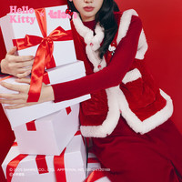 野兽派家居(tbh)Hello Kitty丝绒毛绒绗棉双面秋冬保暖背心马甲女 丝绒毛绒