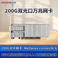 火蓝(Hoodblue)200G光纤网卡 Mellanox ConnectX-6主控芯片双光口SFP+网卡火蓝PCI-Ex16服务器网卡