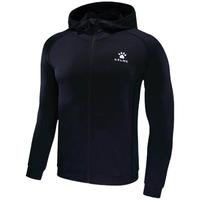 KELME 卡尔美 健身服男速干透气跑步训练紧身衣连帽外套3981512 黑色 L