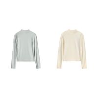 马登 女修身绒感内搭长袖T恤百搭打底衫