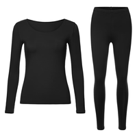 NEIWAI内外暖暖女士保暖内衣套装 5A抑菌抗静电 黑色 2XL