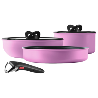 特福（Tefal）不粘锅锅具套装煎炒锅煎锅汤锅厨具套装可拆卸炒菜锅燃气磁炉通用 香芋紫