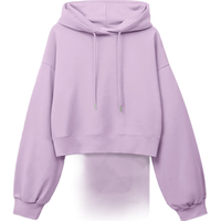 MJ STYLE短款连帽卫衣女2026春秋宽松休闲百搭显高显瘦小个子甜美风上衣