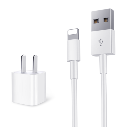 尊匠 苹果数据线充电线充电器头手机快充套装  Lightning USB-A TPE 1A