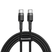 BASEUS 倍思 双Type-C 60W 数据线 高密编织 1m 灰黑色