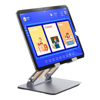 可芝（KERZY）平板电脑支架 多角度调节 铝合金桌面懒人支撑架 折叠便携增高架子 网课绘画直播视频手机通用 KP11SV 银色 折叠款 双轴调节