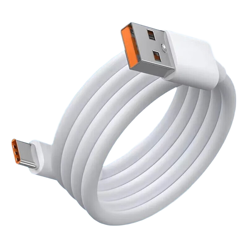  鳗而登 6A快充 数据线  白色 Type-C USB-A TPE 6A