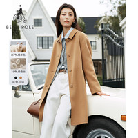 beanpole【新年】3M雪丽绒含绵羊毛秋冬女士老钱风小方领大衣 黑色 M 165/88A