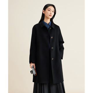 beanpole【新年】3M雪丽绒含绵羊毛秋冬女士老钱风小方领大衣 黑色 M 165/88A