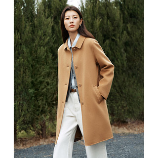 beanpole【新年】3M雪丽绒含绵羊毛秋冬女士老钱风小方领大衣 黑色 M 165/88A