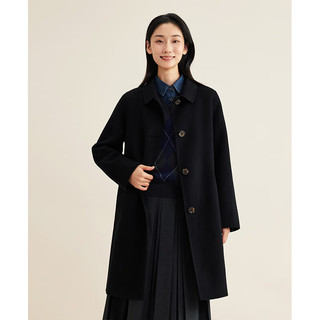 beanpole【新年】3M雪丽绒含绵羊毛秋冬女士老钱风小方领大衣 黑色 M 165/88A