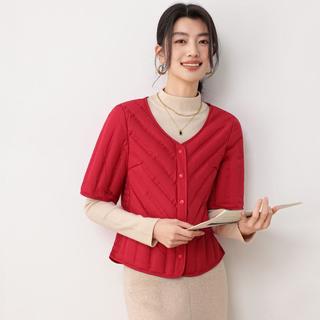 鸭鸭 【轻薄羽绒服】冬季经典V领女士羽绒服居家休闲时尚百搭羽绒服女