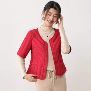 鸭鸭 【轻薄羽绒服】冬季经典V领女士羽绒服居家休闲时尚百搭羽绒服女
