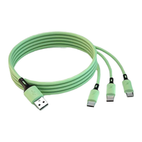 LANGXIANG/浪翔 液态硅胶快充 三合一充电线 Type-C, Lightning, Micro USB USB-A 6A