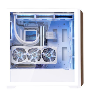 SAMA先马风洞中塔游戏电脑机箱木条装饰/支持360水冷/ATX背插主板/Type-C/多面散热 风洞白色机箱+7个白色棱镜4PRO温控ARGB风扇