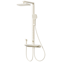 箭牌淋浴花洒套装方杆奶白钢琴按键全套手持增压喷头花洒淋浴器