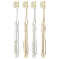 惠百施宽头超软毛牙刷敏感柔丝大白绒老人柔软按摩牙龈4支颜色 大白绒超软毛 4支 【敏感护理】