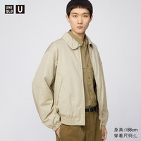 优衣库 男装女装PUFFTECH空气棉服休闲短茄克/外套夹克479411 31 米色 2XL /185/112C