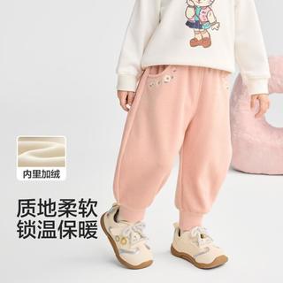 巴拉巴拉 加绒加厚保暖束脚裤宝宝长裤婴幼裤子女童冬款儿童裤子柔软舒适