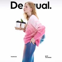 Desigual 含绵羊毛 女士针织衫 波纹提花渐变 25秋冬新品