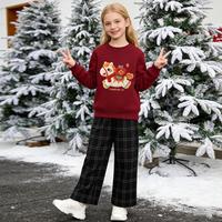 FOREVER 21 儿童拜年服冬季加绒保暖卫衣2025新款洋气中大童新年衣服喜庆