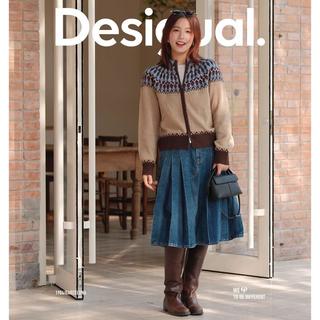 DESIGUAL 【含绵羊毛】西班牙时尚奢品秋冬费尔岛立领开衫女士针织衫