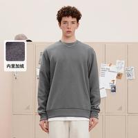 Champion 秋冬草写logo刺绣圆领卫衣男加绒保暖休闲