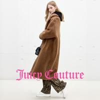 JUICY COUTURE 【100%绵羊毛】橘滋外套女25冬季复古毛绒大衣可可欧蕾