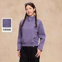 Champion 女士秋冬加绒保暖卫衣短款套头半高领休闲