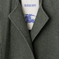 限尺码：BURBERRY 圆领无领羊毛大衣