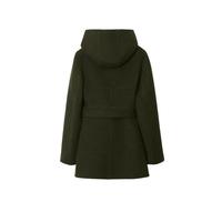 BURBERRY 女式法式优雅时尚感纽扣配腰带连帽羊毛外套