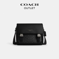 COACH 奥莱男士男包经典标志老花 RACER信使包斜挎单肩包