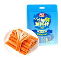 力诚 加钙蟹味柳蟹肉添加海味零食休闲加钙蟹棒 200g