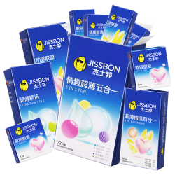 杰士邦 超薄颗粒螺纹延 时套 52mm 标准尺码超薄五合一32+敢做敢爱20