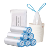 家馨洁抽绳垃圾袋中号手提式加厚款点断式白色 厨房家用办公室 45*50cm30只Q（印花）