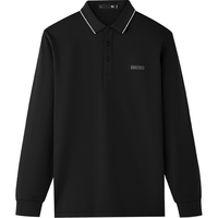 海澜之家 【3A抗菌】秋季轻商务微弹高周波印花男士长袖POLO衫