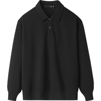 海澜之家 【立体压花】25秋季亦心即为系列微弹翻领宽松男士长袖POLO