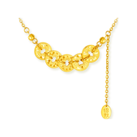 周大生 五福通宝项链s925银项链五帝钱项链 五帝钱项链