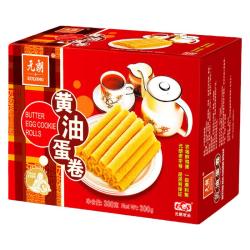 元朗 黄油蛋卷300g饼干礼盒曲奇休闲特产零食品糕点27年1月